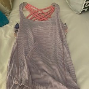 Lululemon Light purple built in bra, tank top. Backless. Size 8